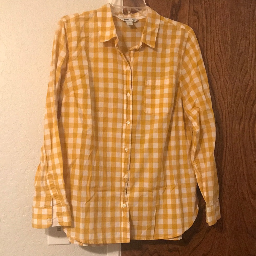 Old Navy Yellow Plaid “The Classic Shirt”